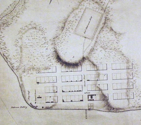 A map from 1780 showing ground marked as "Governor Patterson's field," the future location of Government House