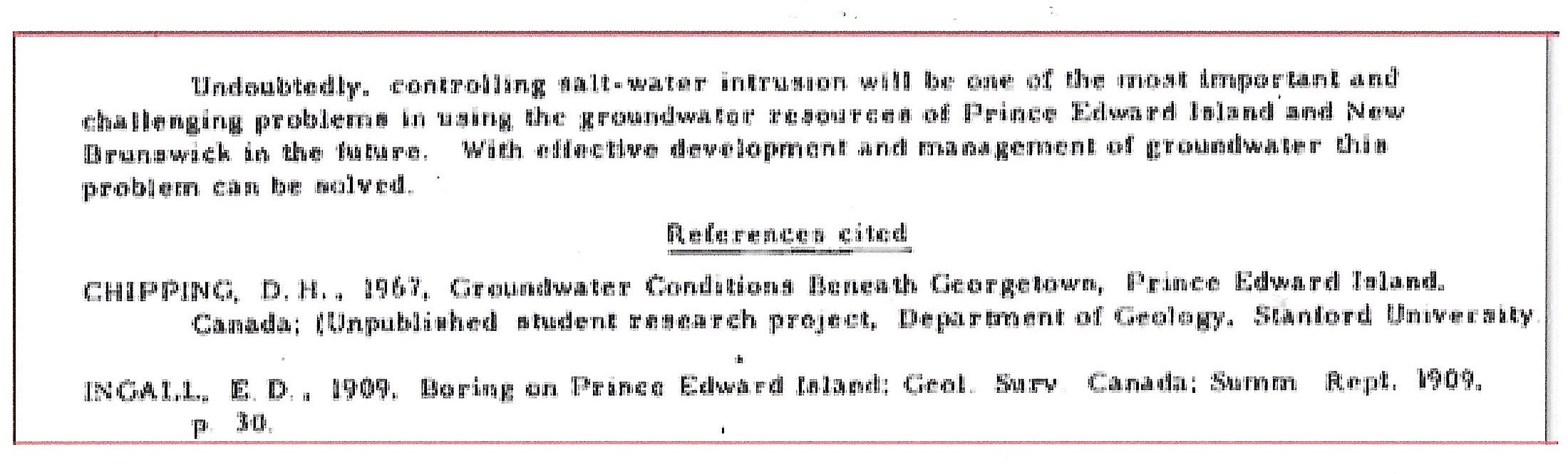 Image of references from a report on groundwater use.